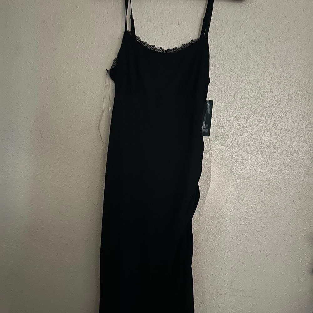 Wild Fable Black Strapless Dress with Delicate Trim